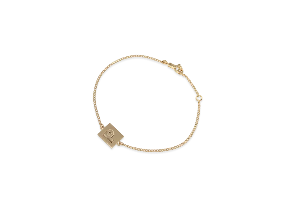 CELINE Alphabet P Bracelet In Brass "Gold"