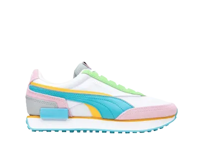 Puma Women's Future Rider Double "White Pink Blue"