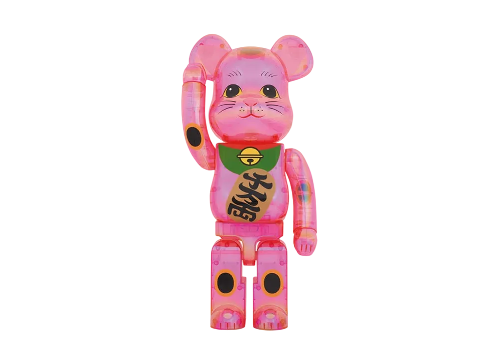 Bearbrick Maneki Neko Pink Transparent Plating 1000％