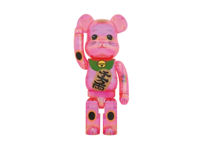 Bearbrick Maneki Neko Pink Transparent Plating 1000%