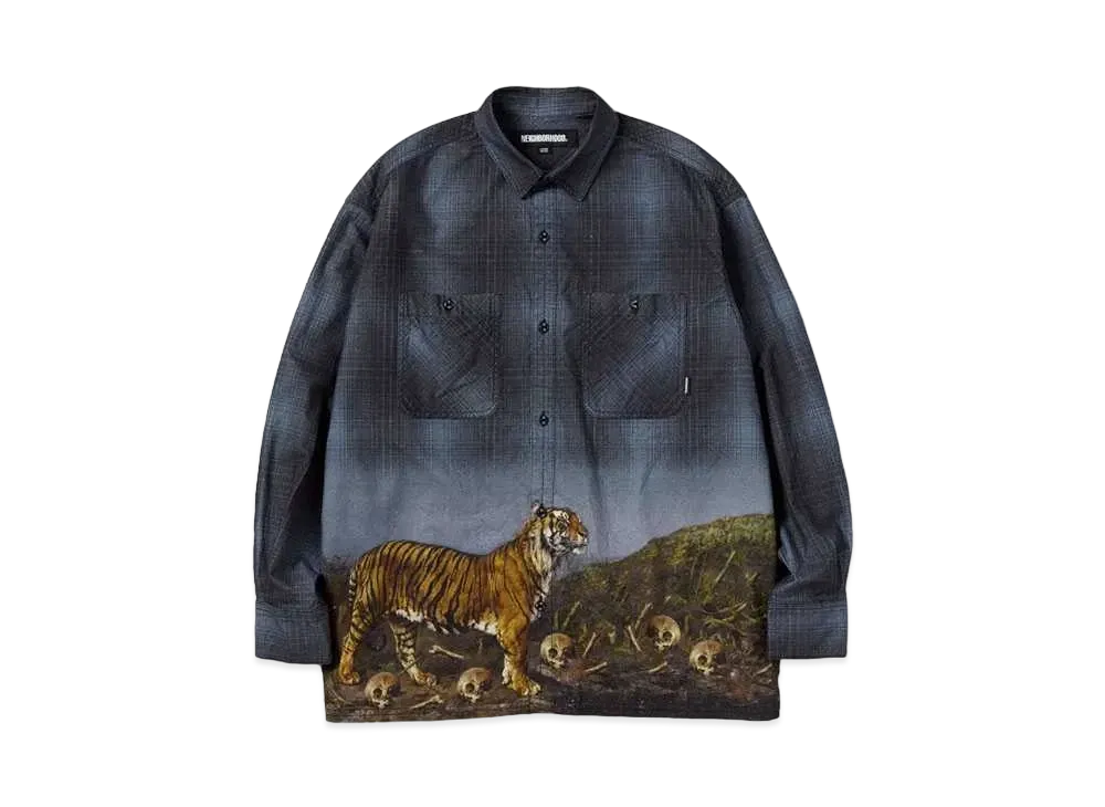 NEIGHBORHOOD Tigerprint VE SH LS . CO "Gray"