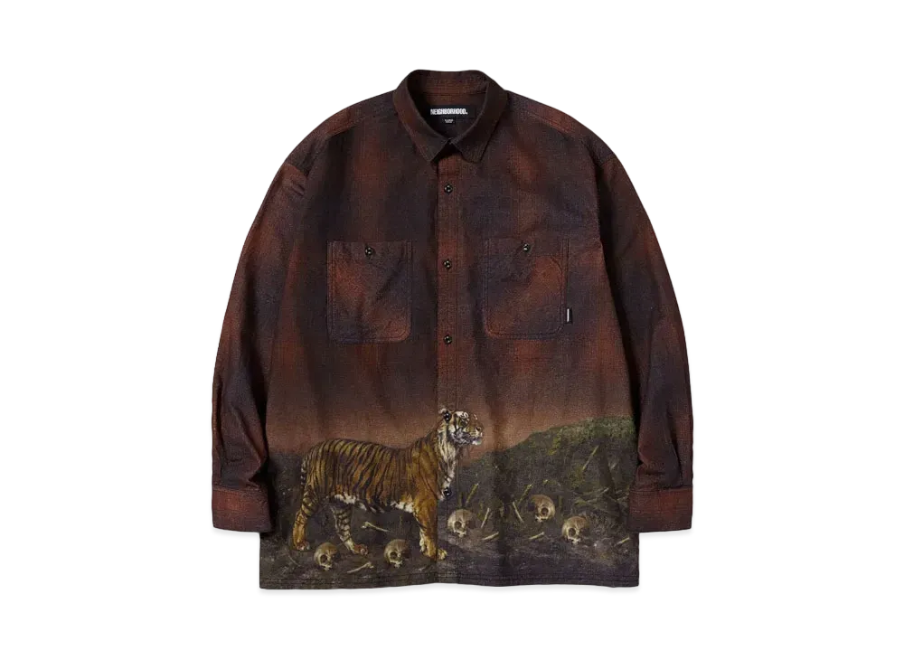 NEIGHBORHOOD Tigerprint VE SH LS . CO "Brown"