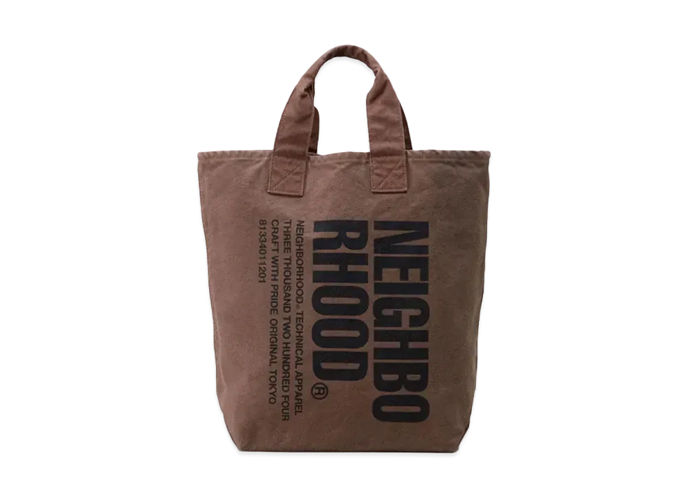 NEIGHBORHOOD Garment Dye Tote . CO "Brown"