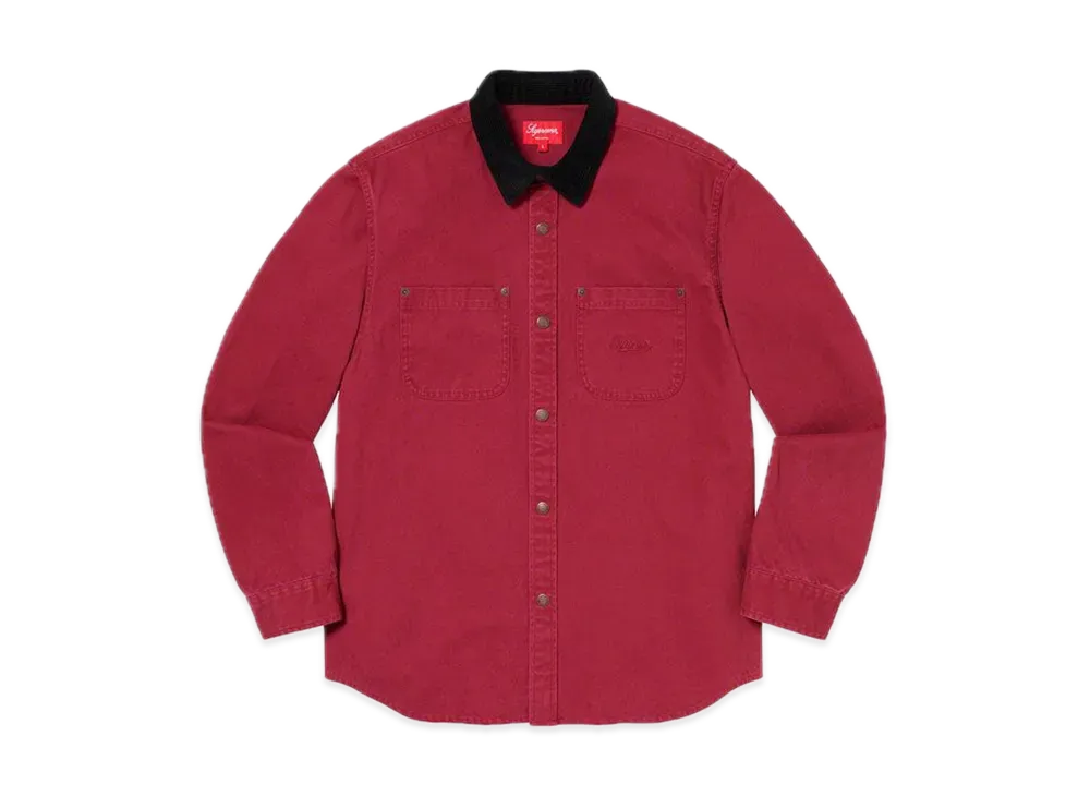 Supreme Script Canvas Snap Shirt "Plum"