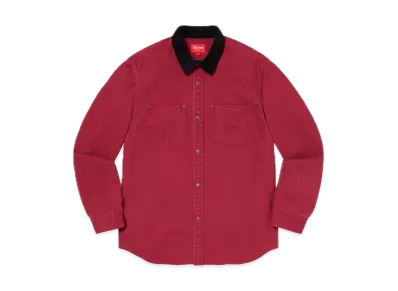 Supreme Script Canvas Snap Shirt "Plum"