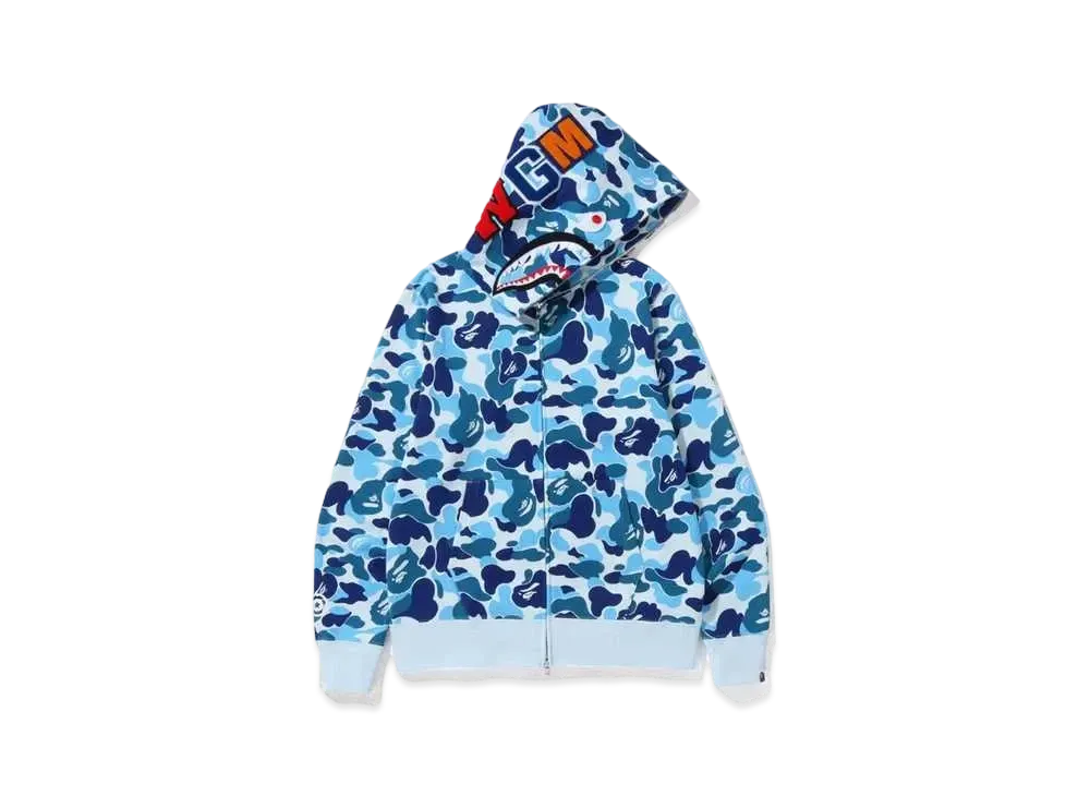 A BATHING APE Big ABC Camo Shark Full Zip Hoodie "Blue"