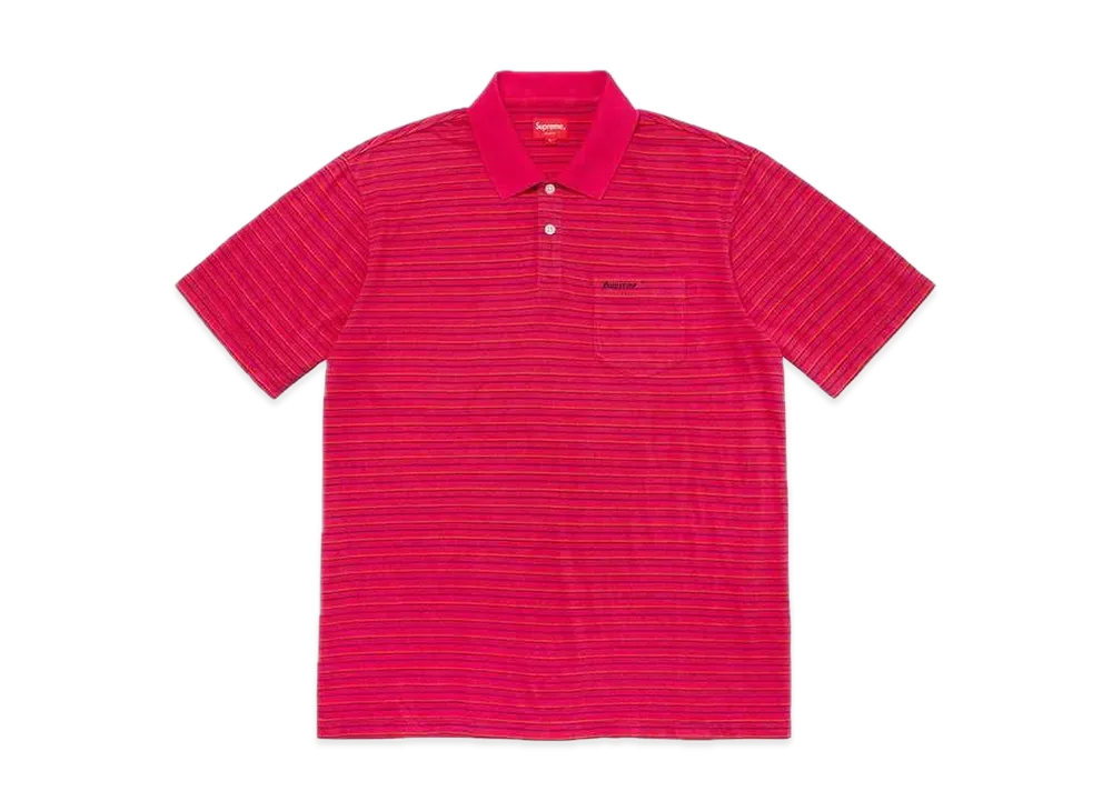 Supreme Thin Stripe Polo "Fuchsia"