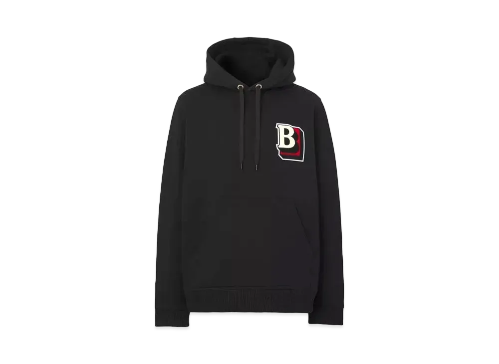 Burberry Letter Graphic Cotton Blend Hoodie "Black"