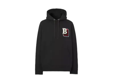 Burberry Letter Graphic Cotton Blend Hoodie "Black"