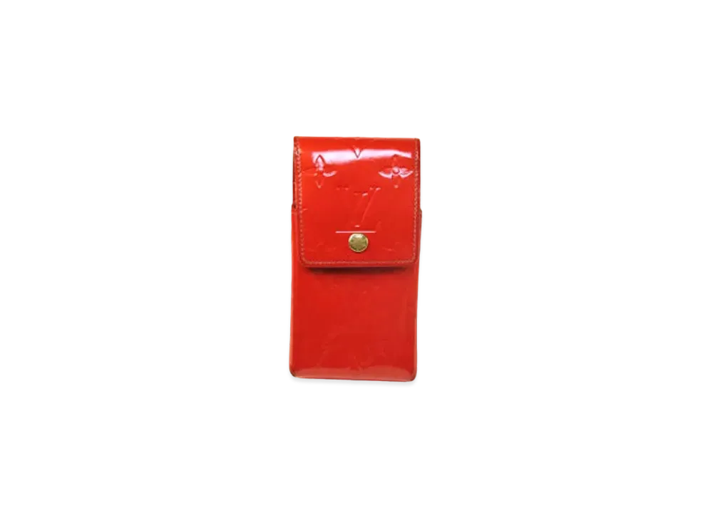 Louis Vuitton Green Cigarette Case Monogram Vernis "Rouge"