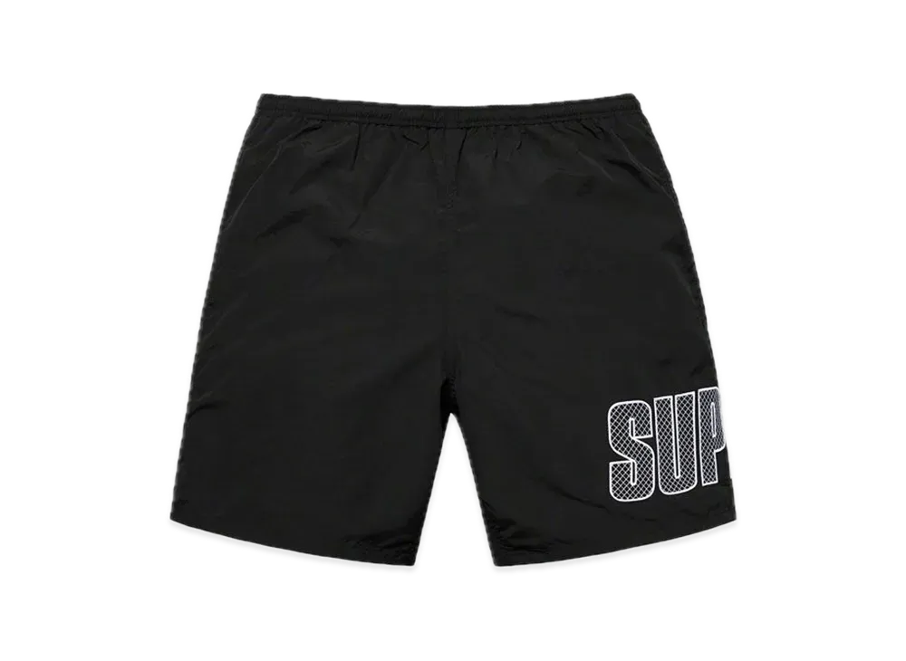 Supreme Logo Applique Water Short "Black"