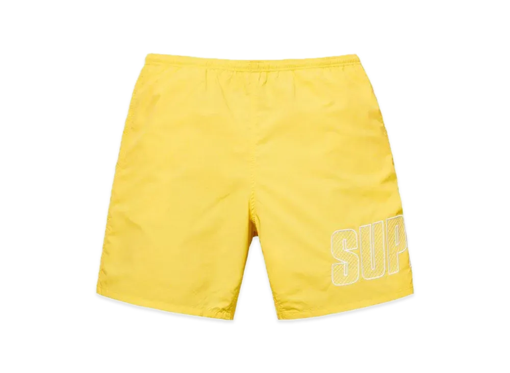 Supreme Logo Applique Water Short "Pale Yellow"