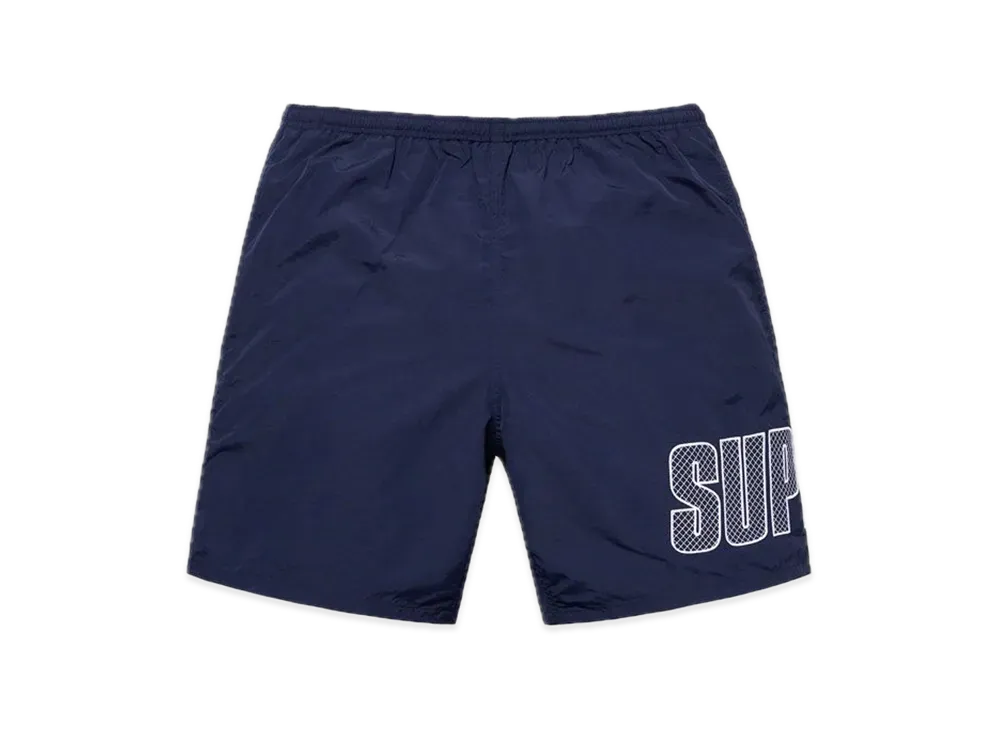 Supreme Logo Applique Water Short "Navy"