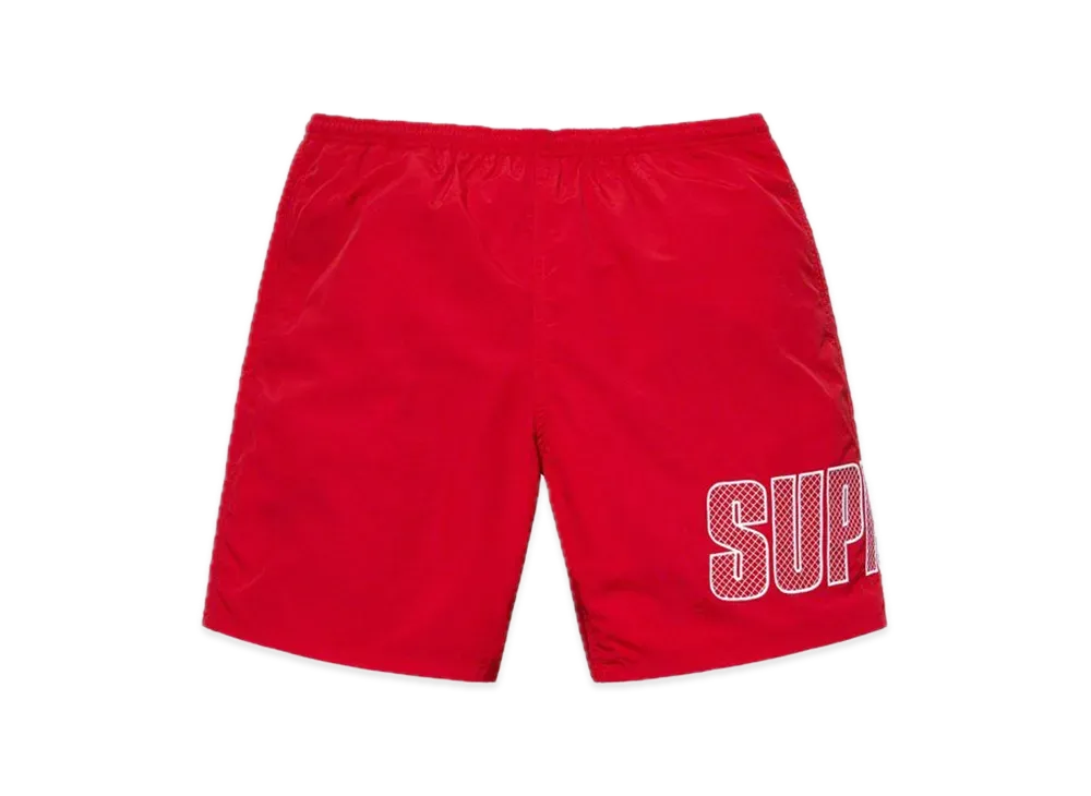 Supreme Logo Applique Water Short "Red"