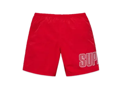 Supreme Logo Applique Water Short "Red"