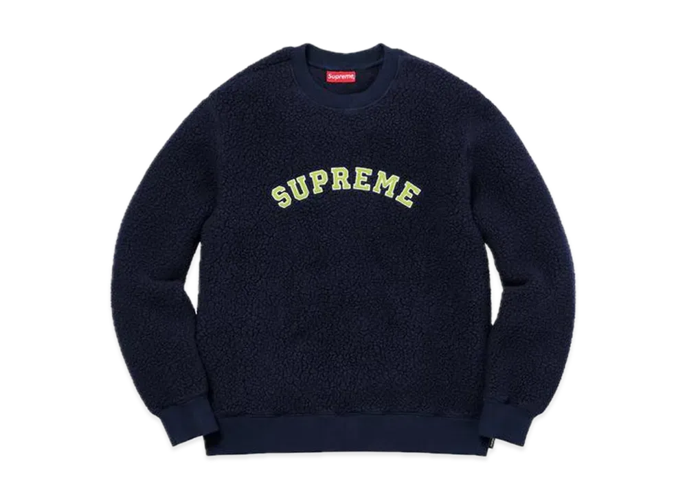 Supreme Polartec Deep Pile Crewneck "Navy"