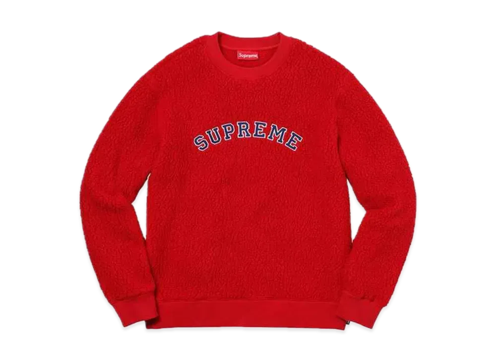 Supreme Polartec Deep Pile Crewneck "Red"