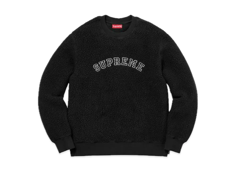 Supreme Polartec Deep Pile Crewneck "Black"