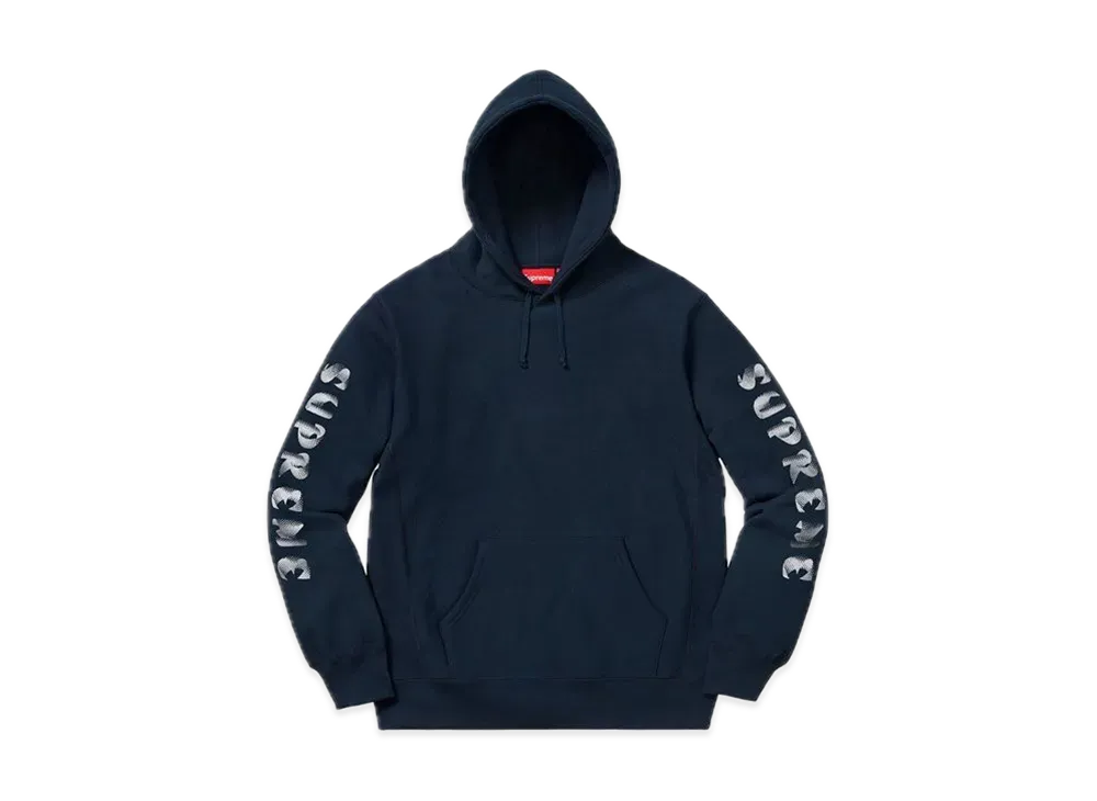Supreme Gradient Sleeve Hooded Sweatshirt "Navy"