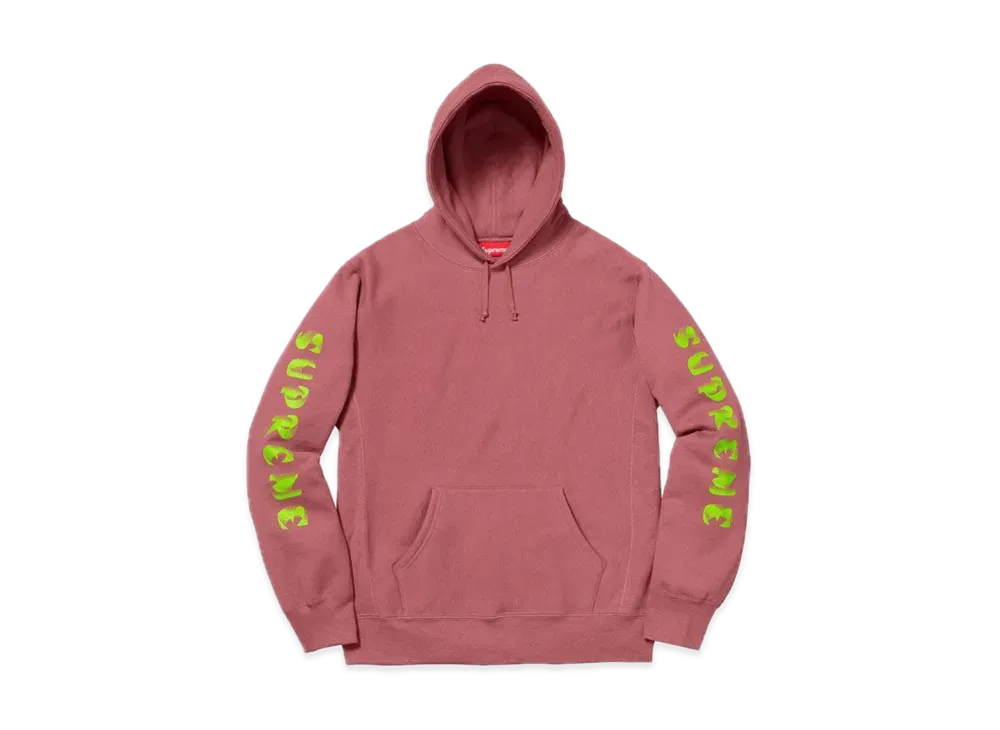 Supreme Gradient Sleeve Hooded Sweatshirt "Dark Rose"
