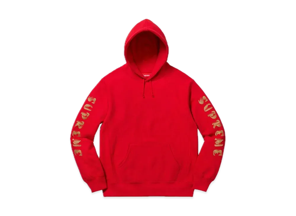 Supreme Gradient Sleeve Hooded Sweatshirt "Red"