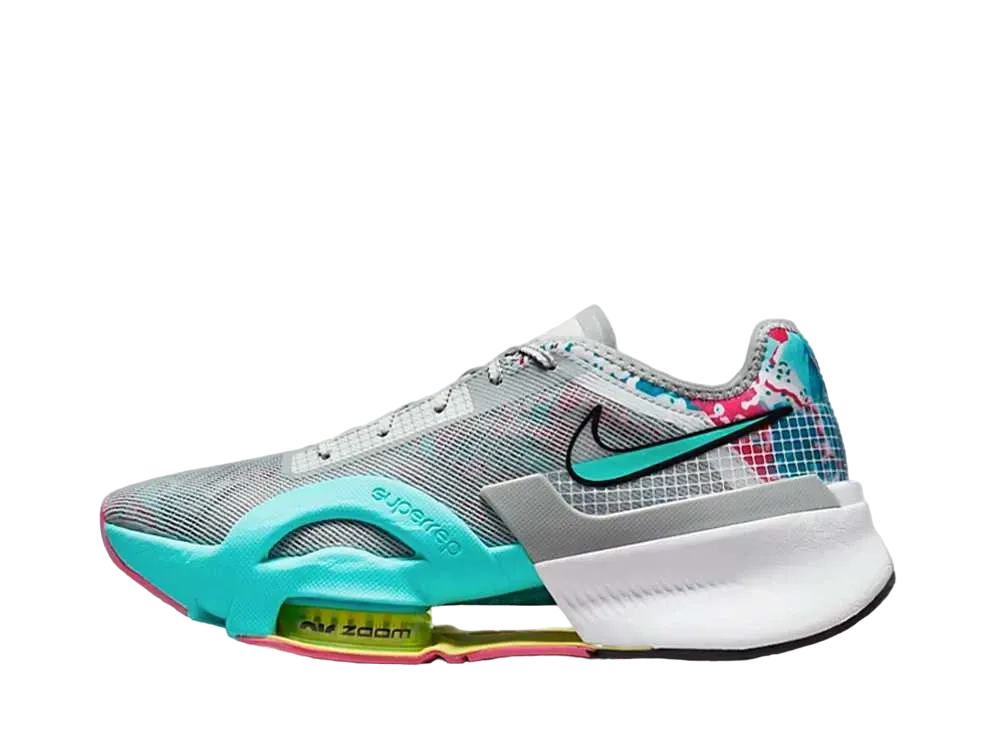 ナイキ ウィメンズ エアズーム スーパー レップ 3 "ライト スモーク グレー/ダイナミック ターコイズ"