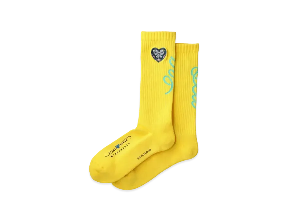 WIND AND SEA x JoJo's Bizarre Adventure Stone Ocean Collaboration Sox "Yellow"