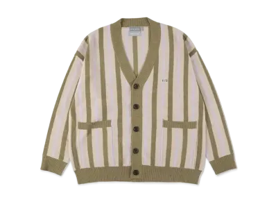 WIND AND SEA x NESTWELL Stripe Cardigan "Olive/Charcoal"
