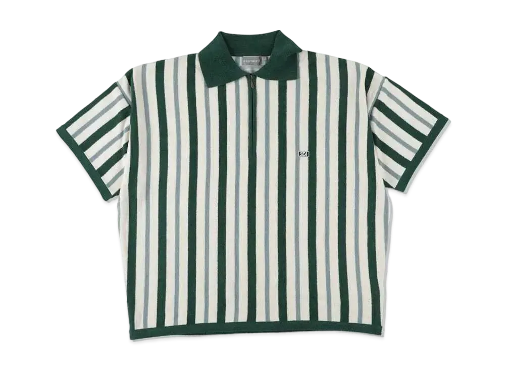 WIND AND SEA x NESTWELL Stripe S/S Polo "Green/Sage"