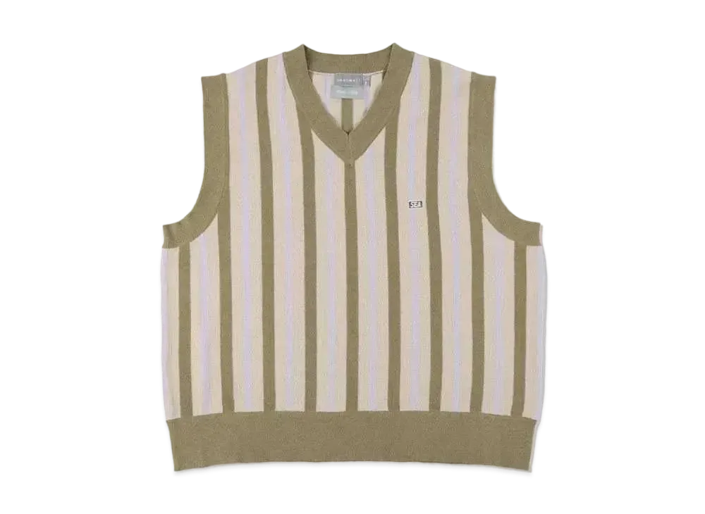 WIND AND SEA x NESTWELL Stripe Vest "Olive/Charcoal"