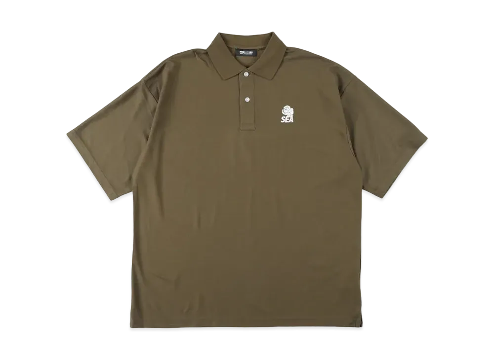 WIND AND SEA x VIOLA&ROSES POLO (SEA-FLOWER) SHIRT "Olive"