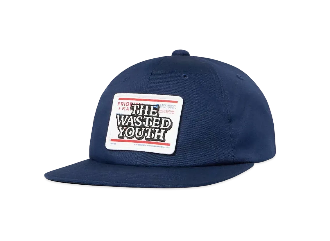 BlackEyePatch x Wasted Youth PRIORITY LABEL 6PANEL CAP "Navy" / VERDY
