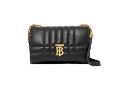 Burberry Quilted Leather Mini Lola Satchel "Black"