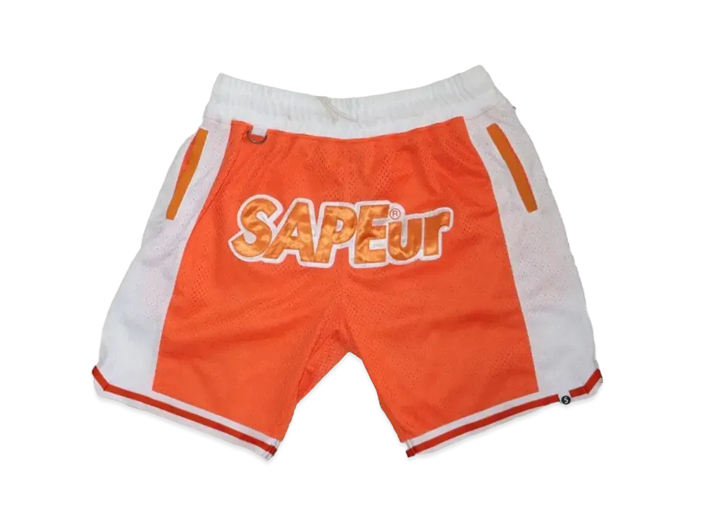 SAPEur UofS Uniform Basket Shorts "Orange White"