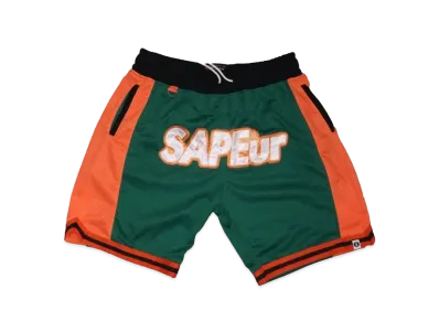 SAPEur UofS Uniform Basket Shorts "Green Orange"