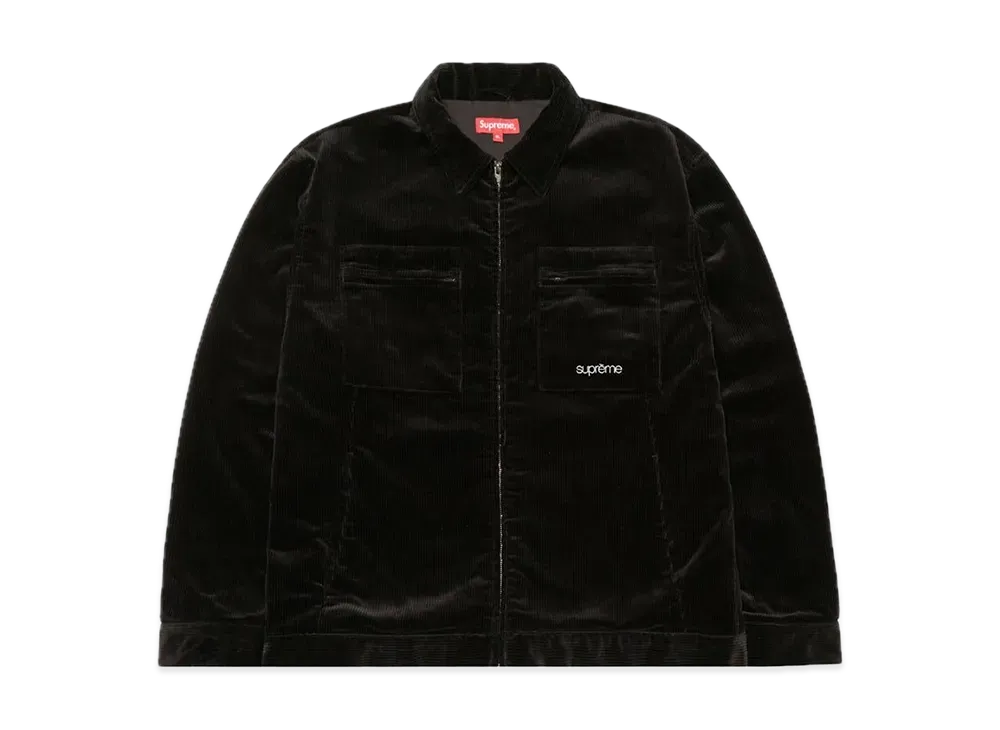 シュプリーム コーデュロイ ジップ ジャケット "ブラック"