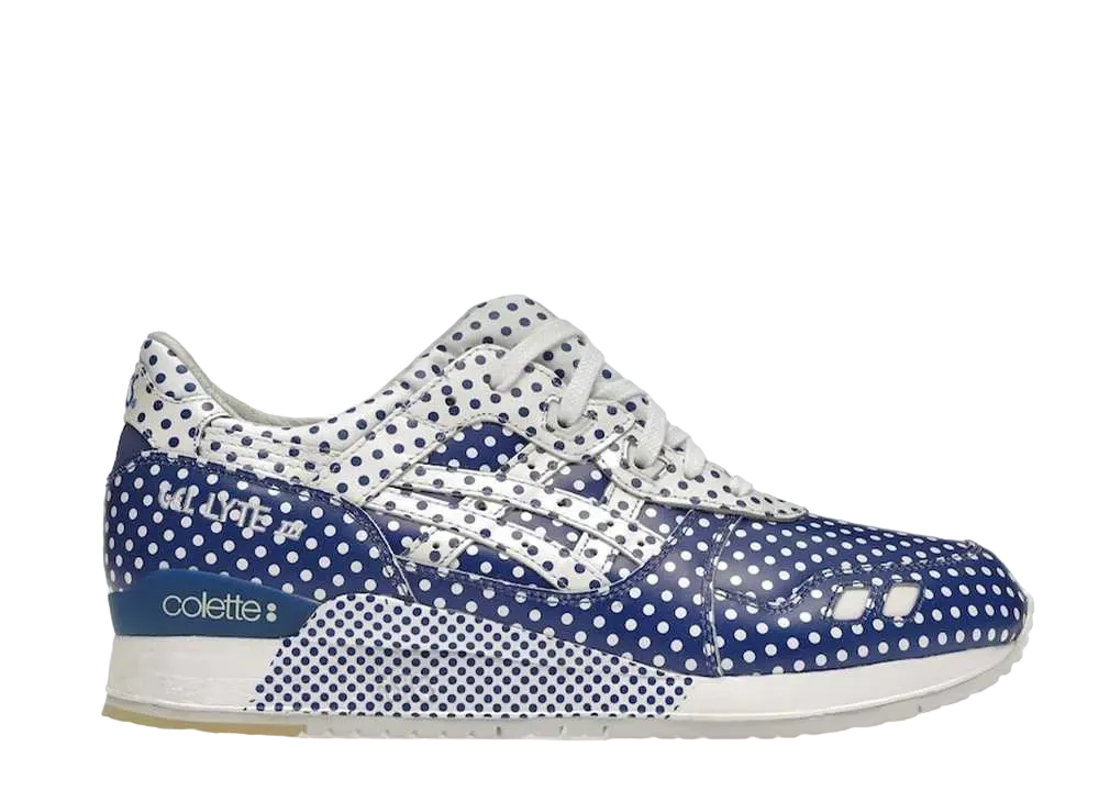 コレット × アシックス ゲルライト3 ポルカ ドット "ブルー/ホワイト"