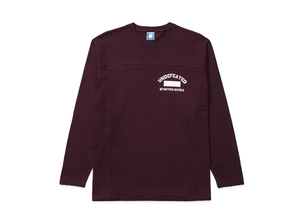 UNDEFEATED Stencil L/S Football Tee - 10093 "Burgundy"