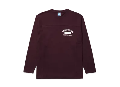 UNDEFEATED Stencil L/S Football Tee - 10093 "Burgundy"