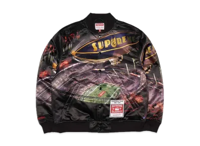 Supreme / Mitchell & Ness Stadium Satin Varsity Jacket "Black"