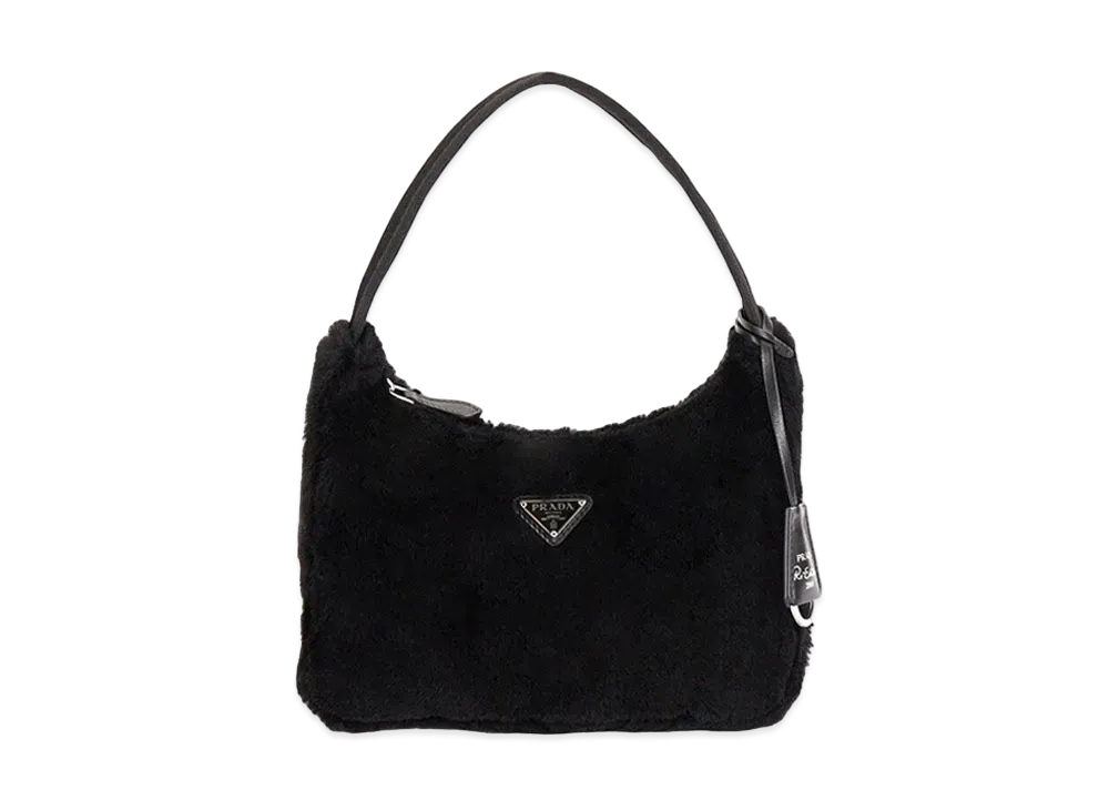 PRADA Re-edition 2000 Shearling Handbag"Black"
