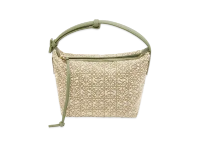 LOEWE Small Cubi Bag In Anagram Jacquard and Calfskin "Green/Avocado Green"