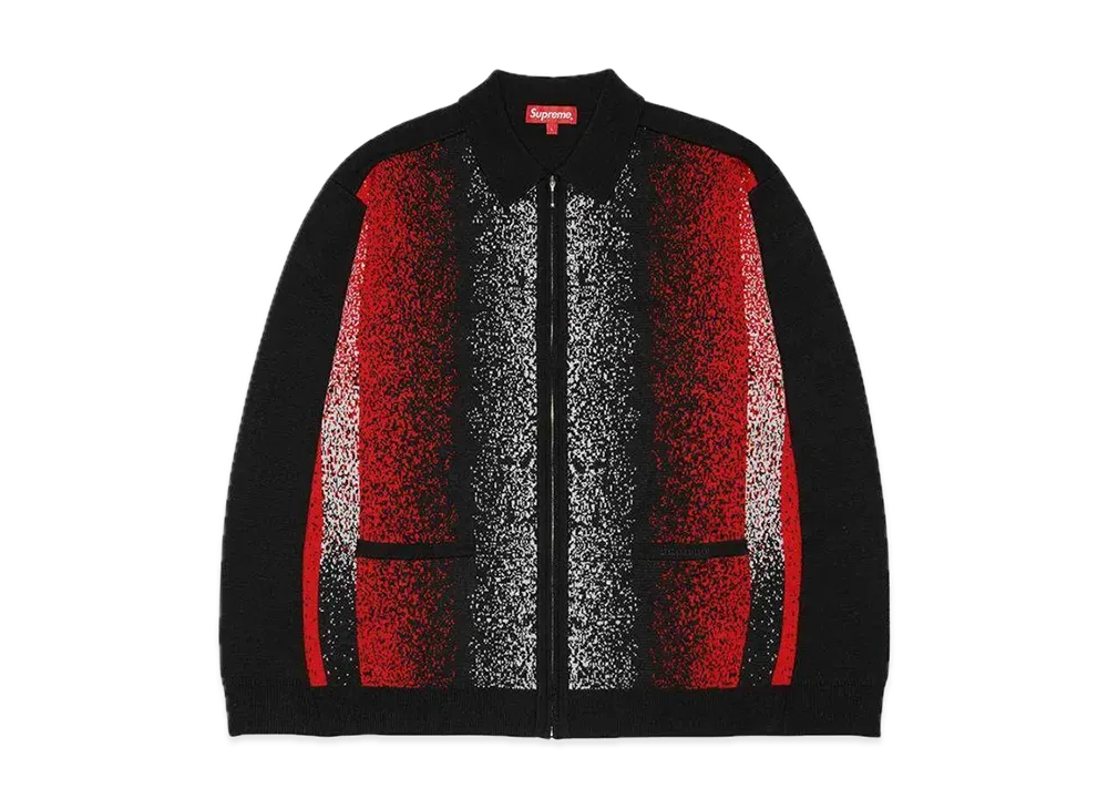 Supreme Gradient Stripe Zip Up Cardigan "Black"