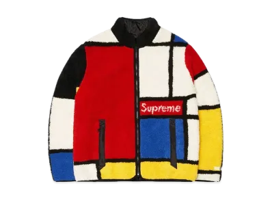 Supreme Reversible Colorblocked Fleece Jacket "Black"