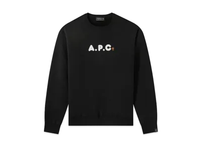 A BATHING APE x APC MILO ON APC WIDE CREWNECK "Black"