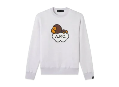 A BATHING APE x APC MILO WIDE CREWNECK "Grey"