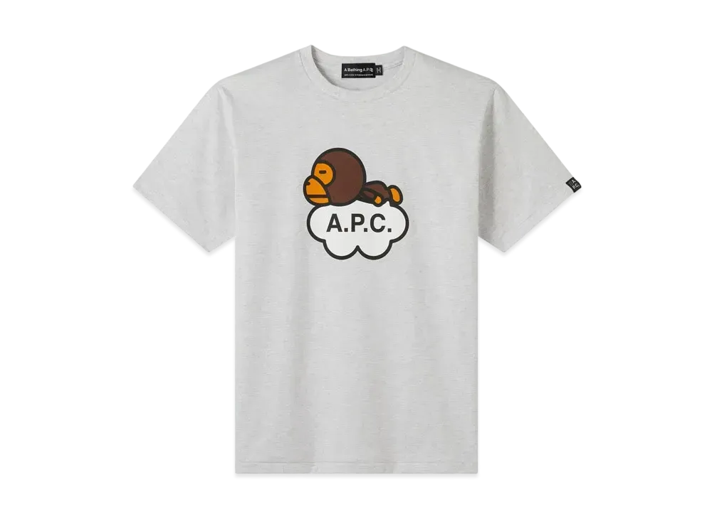 A BATHING APE x APC MILO TEE "Grey"
