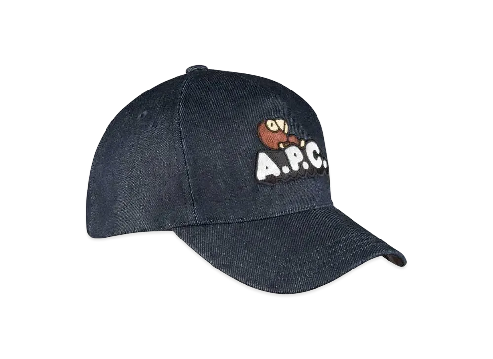 A BATHING APE x APC MILO ON APC DENIM CAP "Indigo"
