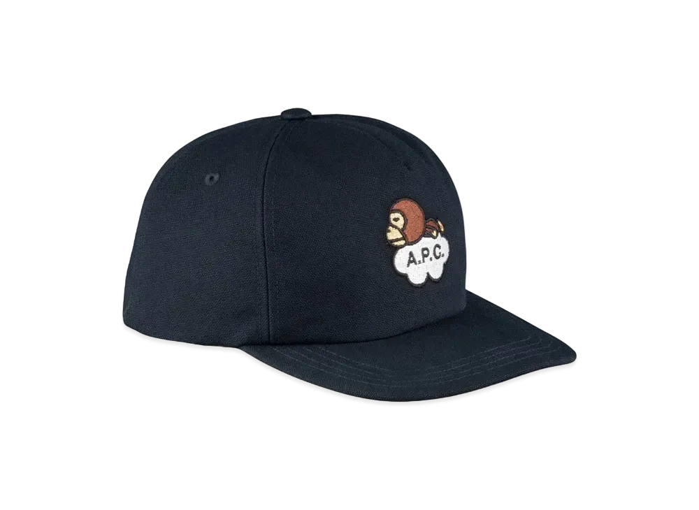 A BATHING APE x APC MILO COTTON CAP "Navy"