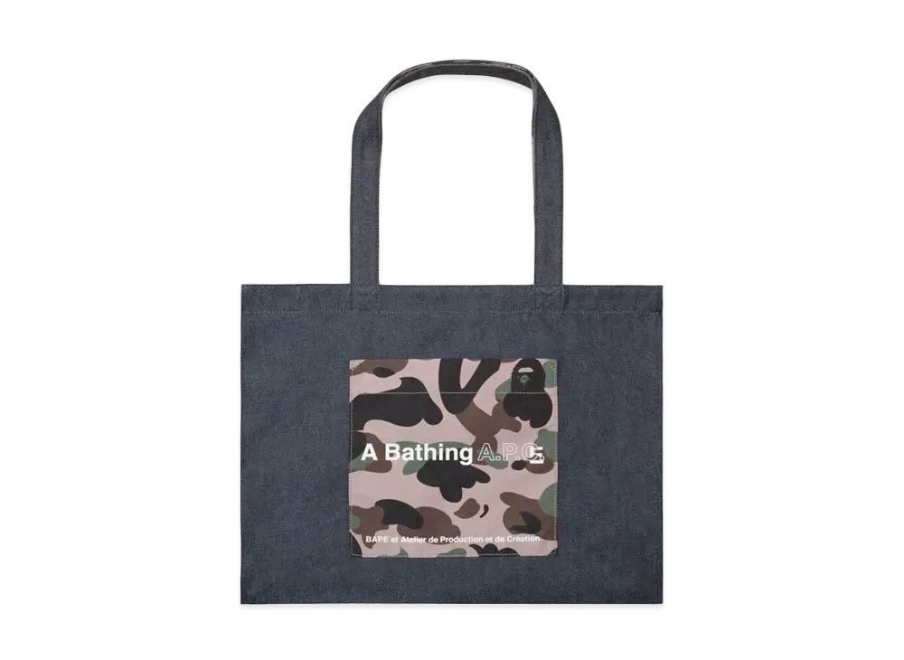 A BATHING APE x APC DENIM TOTE BAG "Indigo"